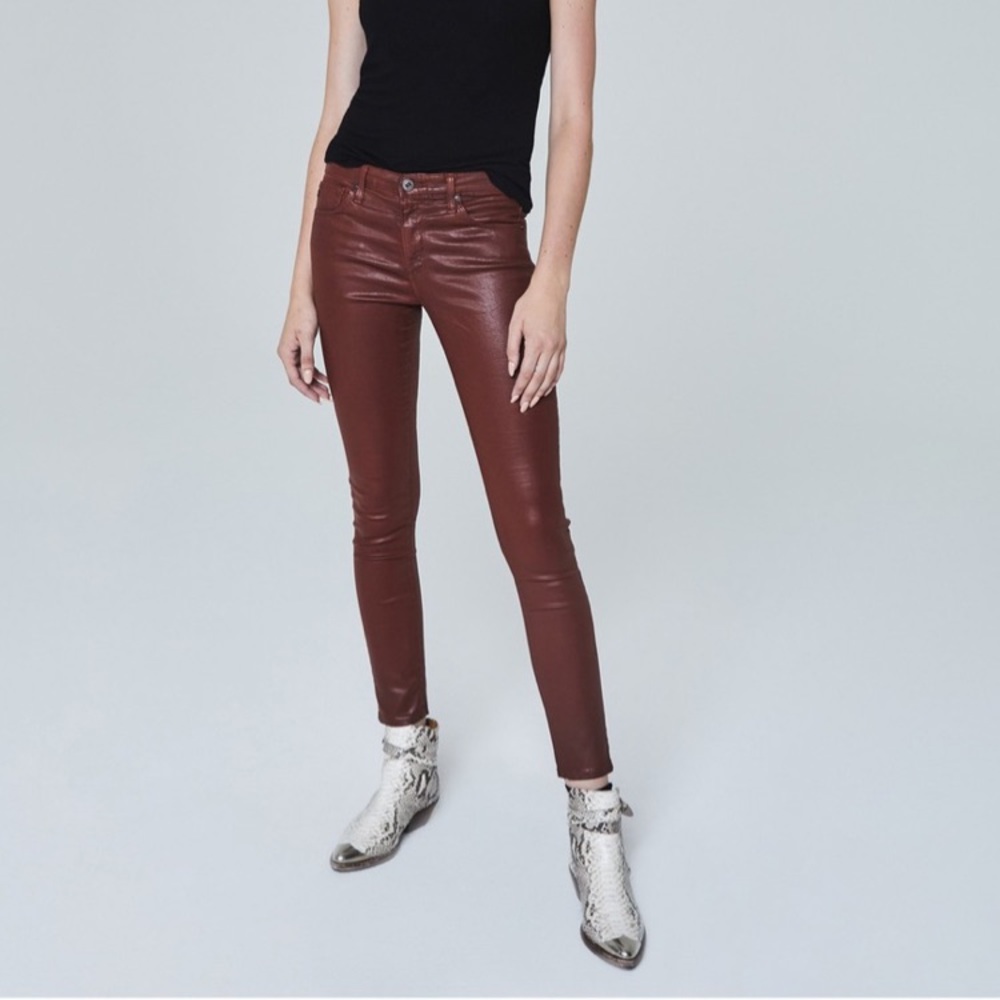 BNWT AG Crimson Leather Jean